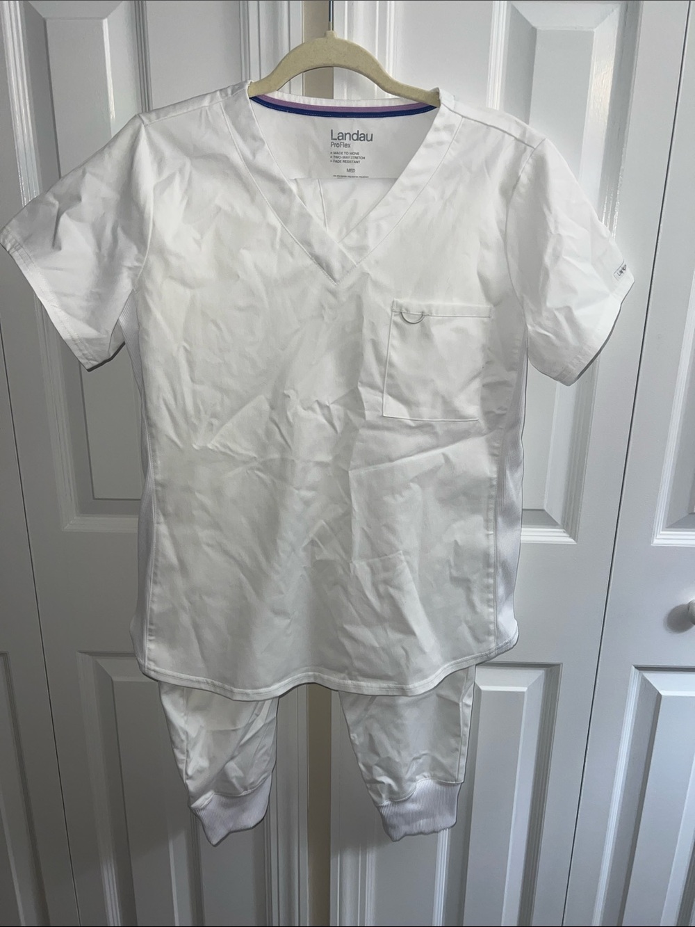 Landau white scrub set. NWOT